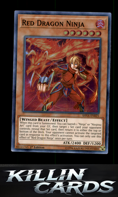 1st Edition Red Dragon Ninja SHVA-EN025 YuGiOh Super Rare Shadows in Valhalla Ca