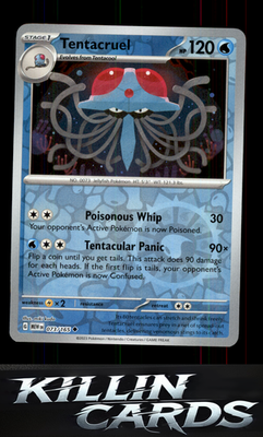 Reverse Holofoil Tentacruel 073/165 Pokemon Uncommon SV: Scarlet & Violet 151 Ca