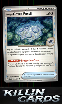 Antique Cover Fossil 080/086 Pokemon Common SV: Black Bolt Card NM