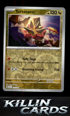 Reverse Holofoil Turtonator 137/191 Pokemon Uncommon SV08: Surging Sparks Card N