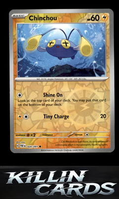 Reverse Holofoil Chinchou 020/091 Pokemon Common SV: Paldean Fates Card NM