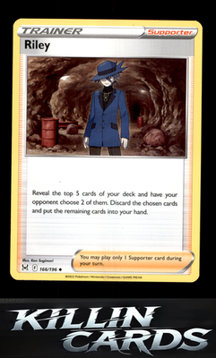 Riley 166/196 Pokemon Uncommon SWSH11: Lost Origin Card NM