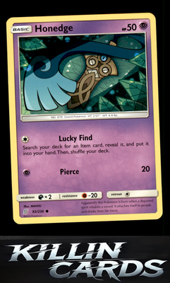 Honedge (92) 92/236 Pokemon Common SM - Unified Minds Card NM