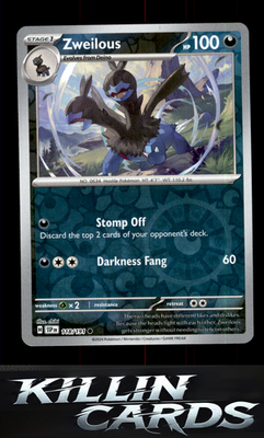 Reverse Holofoil Zweilous 118/191 Pokemon Common SV08: Surging Sparks Card NM