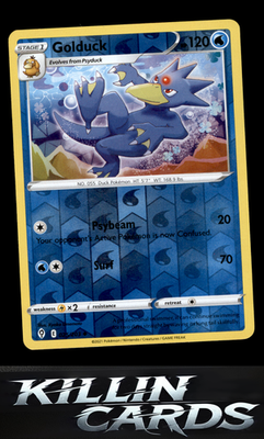 Reverse Holofoil Golduck 025/203 Pokemon Uncommon SWSH07: Evolving Skies Card NM