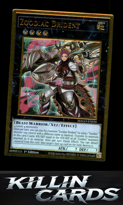 1st Edition Zoodiac Drident MAGO-EN036 YuGiOh Premium Gold Rare Maximum Gold Car