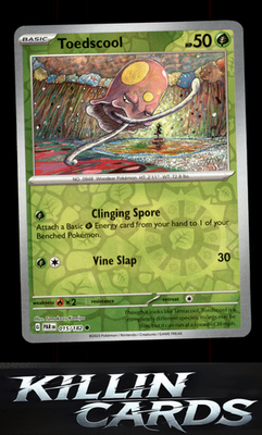 Reverse Holofoil Toedscool - 015/182 015/182 Pokemon Common SV04: Paradox Rift C