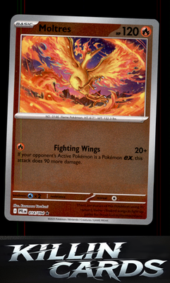 Reverse Holofoil Moltres 014/094 Pokemon Holo Rare ME02: Phantasmal Flames Card