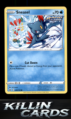 Sneasel 030/198 Pokemon Common SWSH06: Chilling Reign Card NM