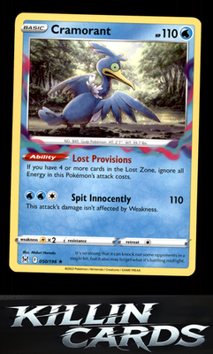 Cramorant 050/196 Pokemon Rare SWSH11: Lost Origin Card NM
