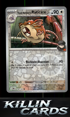 Reverse Holofoil Team Rocket's Raticate - 148/182 148/182 Pokemon Common SV10: D