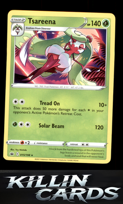 Tsareena 015/198 Pokemon Rare SWSH06: Chilling Reign Card NM