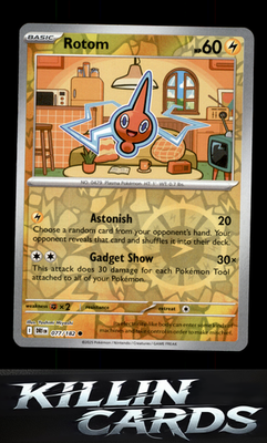 Reverse Holofoil Rotom - 077/182 077/182 Pokemon Common SV10: Destined Rivals Ca