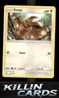 Eevee (49) 49/68 Pokemon Common Hidden Fates Card NM