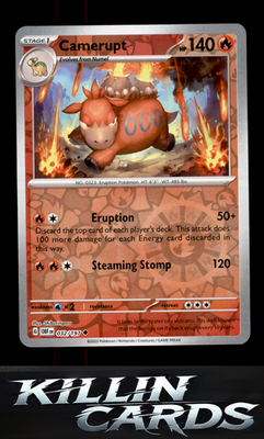 Reverse Holofoil Camerupt 032/197 Pokemon Uncommon SV03: Obsidian Flames Card NM