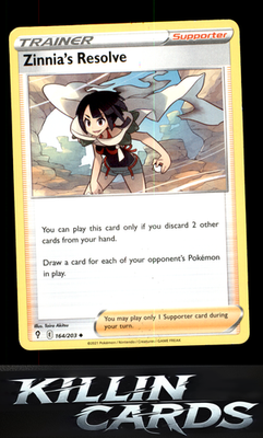 Zinnia's Resolve 164/203 Pokemon Uncommon SWSH07: Evolving Skies Card NM