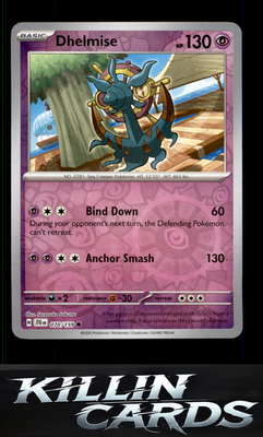 Reverse Holofoil Dhelmise 070/159 Pokemon Common SV09: Journey Together Card NM
