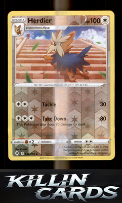 Reverse Holofoil Herdier 134/203 Pokemon Uncommon SWSH07: Evolving Skies Card NM