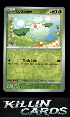 Reverse Holofoil Cottonee 007/131 Pokemon Common SV: Prismatic Evolutions Card N