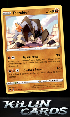 Terrakion 092/185 Pokemon Rare SWSH04: Vivid Voltage Card NM