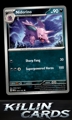 Nidorino 033/165 Pokemon Uncommon SV: Scarlet & Violet 151 Card NM