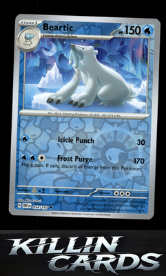 Reverse Holofoil Beartic 054/197 Pokemon Uncommon SV03: Obsidian Flames Card NM