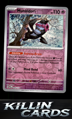 Reverse Holofoil Munkidori 044/131 Pokemon Rare SV: Prismatic Evolutions Card NM