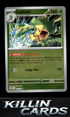 Reverse Holofoil Ludicolo - 007/094 007/094 Pokemon Uncommon ME02: Phantasmal Fl