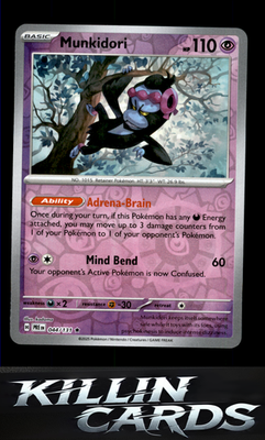 Reverse Holofoil Munkidori 044/131 Pokemon Rare SV: Prismatic Evolutions Card NM