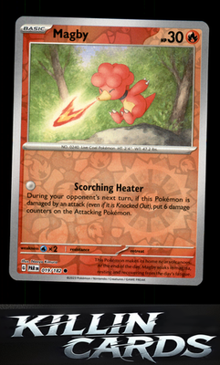 Reverse Holofoil Magby - 019/182 019/182 Pokemon Common SV04: Paradox Rift Card