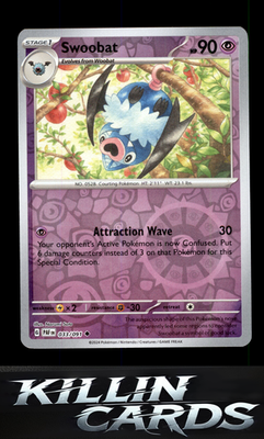 Reverse Holofoil Swoobat 033/091 Pokemon Uncommon SV: Paldean Fates Card NM