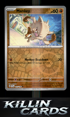 Reverse Holofoil Mankey 107/198 Pokemon Common SV01: Scarlet & Violet Base Set C