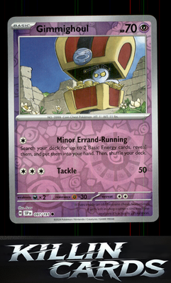 Reverse Holofoil Gimmighoul 097/191 Pokemon Common SV08: Surging Sparks Card NM