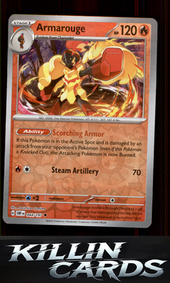Reverse Holofoil Armarouge 044/197 Pokemon Uncommon SV03: Obsidian Flames Card N