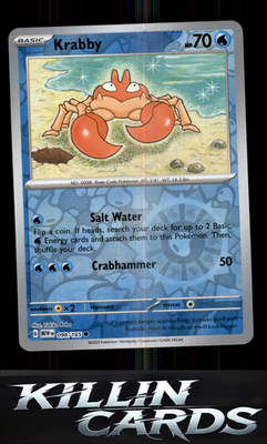 Reverse Holofoil Krabby 098/165 Pokemon Common SV: Scarlet & Violet 151 Card NM