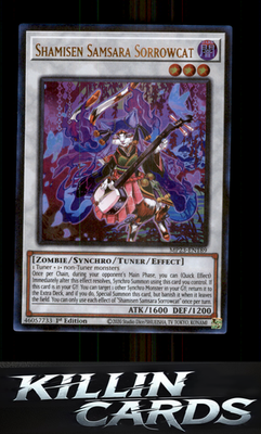 1st Edition Shamisen Samsara Sorrowcat MP23-EN189 YuGiOh Ultra Rare 25th Anniver