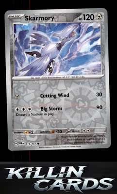 Reverse Holofoil Skarmory 119/167 Pokemon Common SV06: Twilight Masquerade Card