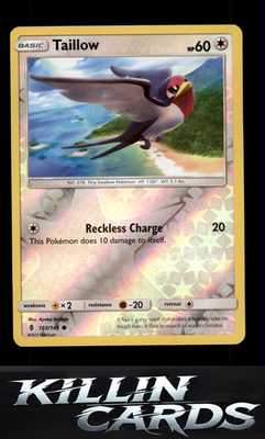 Reverse Holofoil Taillow 103/145 Pokemon Common SM - Guardians Rising Card NM