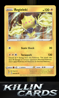 Regieleki 060/203 Pokemon Holo Rare SWSH07: Evolving Skies Card NM
