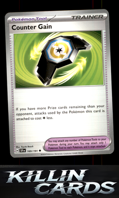Counter Gain 169/191 Pokemon Uncommon SV08: Surging Sparks Card NM
