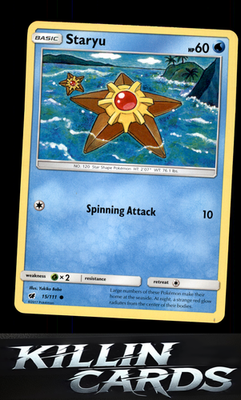 Staryu 15/111 Pokemon Common SM - Crimson Invasion Card NM