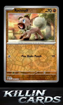 Reverse Holofoil Rockruff 089/162 Pokemon Common SV05: Temporal Forces Card NM