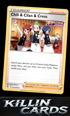 Chili & Cilan & Cress 227/264 Pokemon Uncommon SWSH08: Fusion Strike Card NM