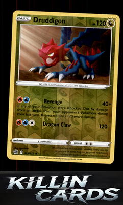Reverse Holofoil Druddigon 113/172 Pokemon Rare SWSH09: Brilliant Stars Card NM