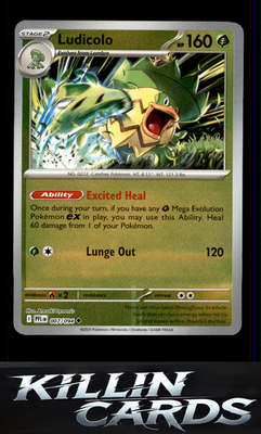 Reverse Holofoil Ludicolo - 007/094 007/094 Pokemon Uncommon ME02: Phantasmal Fl