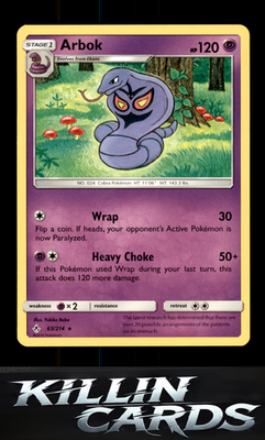 Arbok 63/214 Pokemon Rare SM - Unbroken Bonds Card NM