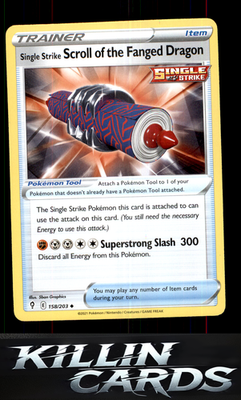 Single Strike Scroll of the Fanged Dragon 158/203 Pokemon Uncommon SWSH07: Evolv