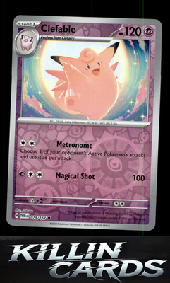 Reverse Holofoil Clefable 079/167 Pokemon Uncommon SV06: Twilight Masquerade Car