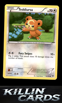 Teddiursa 75/101 Pokemon Common Plasma Blast Card LP