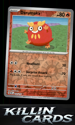 Reverse Holofoil Darumaka 034/197 Pokemon Common SV03: Obsidian Flames Card NM